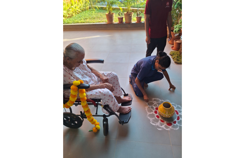 Guest Enjoying Rangoli at Swajan
